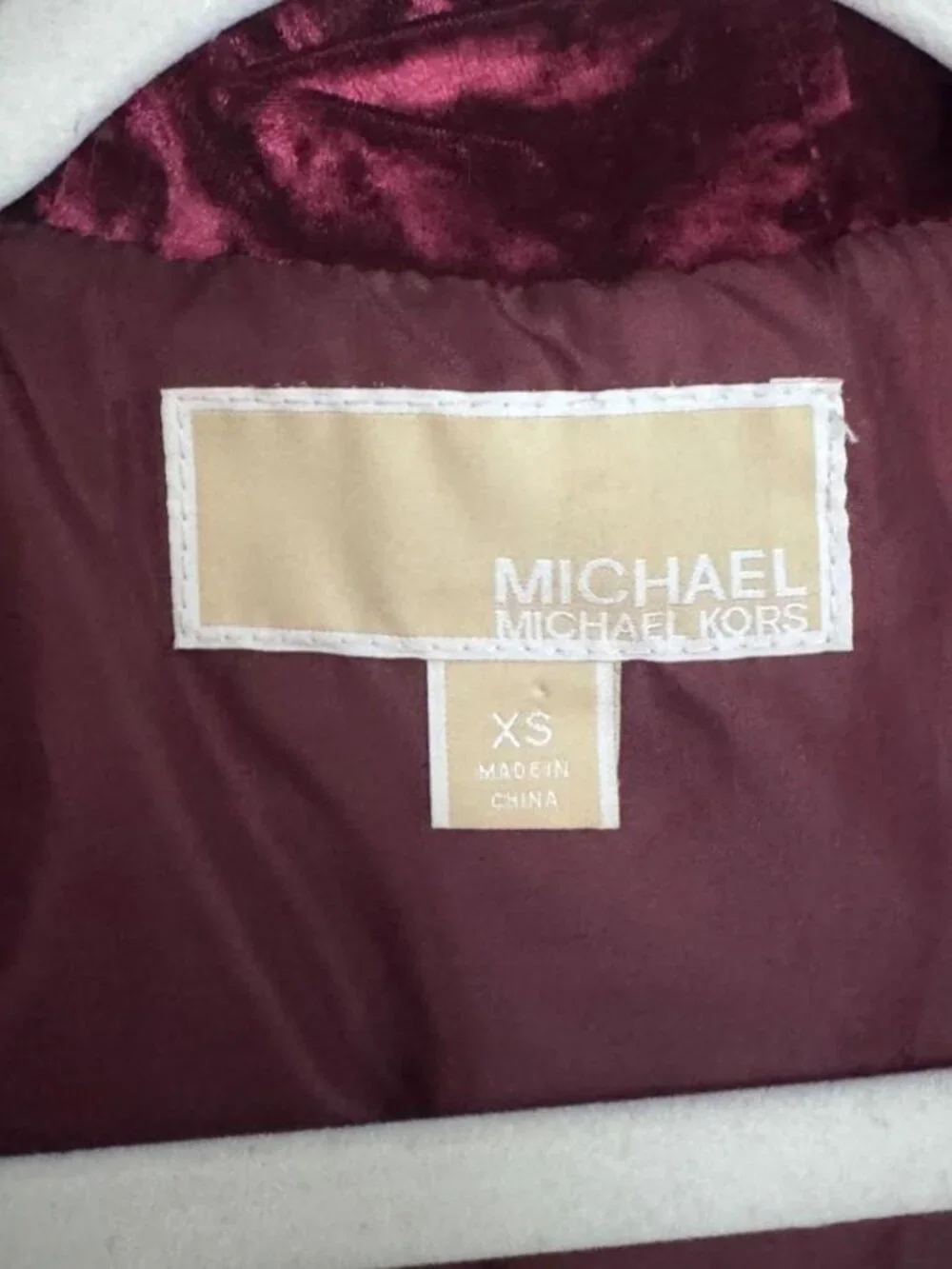 Michael Kors hooded velour puffer vest